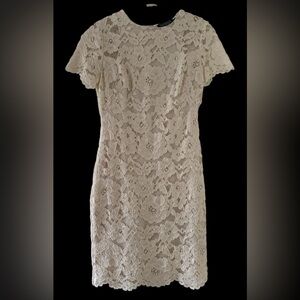 Lauren Ralph Lauren Sheath Floral Lace Dress in Ivory